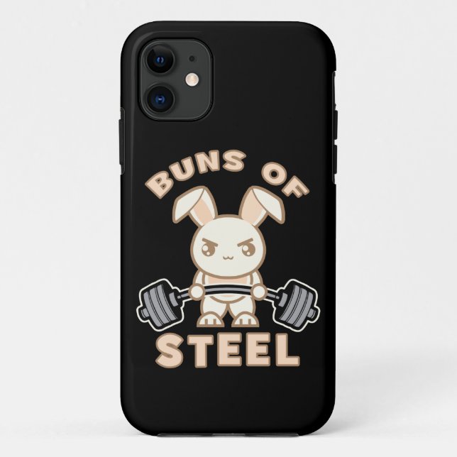 Funda De Case-Mate Para iPhone Personalizado De Conejito En Curso - Buns Of Steel (Reverso)