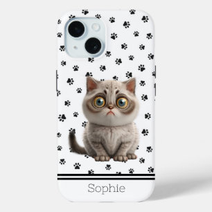 Funda Para iPhone 15 Personalizado de Cute Kitty