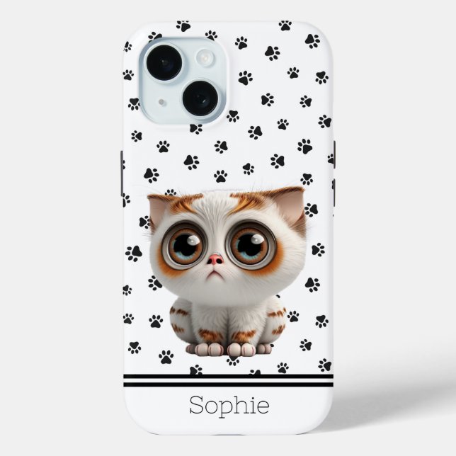 Funda De Case-Mate Para iPhone Personalizado de Cute Kitty (Reverso )