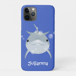 Funda Para iPhone 11 Pro Personalizado de delfín kawaii feliz
