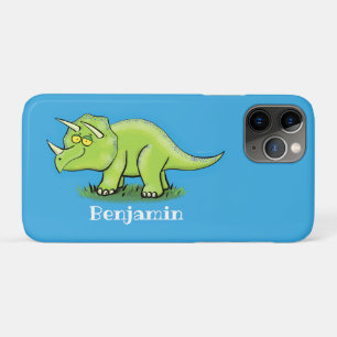 Funda Para iPhone 11 Pro Personalizado de dinosaurios de triceratops verde 