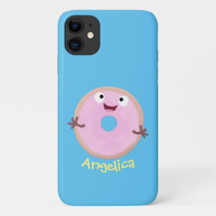 Funda Para iPhone 11 Personalizado de donut rosa alegre y brillante