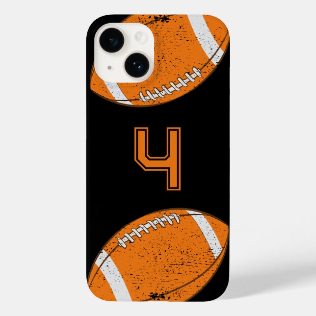 Funda De Case-Mate Para iPhone Personalizado de fútbol americano Jersey Number Bl (Reverso )