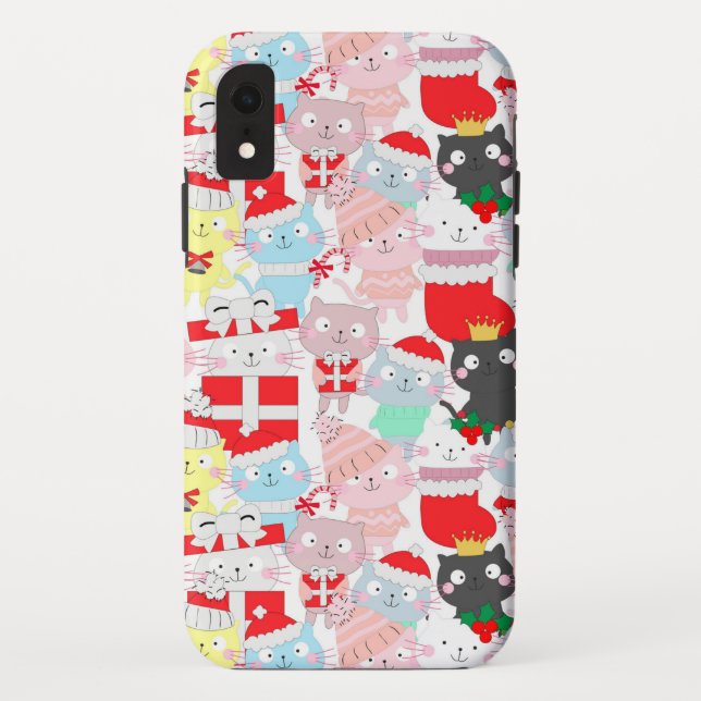 Funda De Case-Mate Para iPhone Personalizado de gato festivo (Reverso)