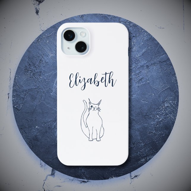 Funda De Case-Mate Para iPhone Personalizado de gato lindo Winking Kitty Simple (Subido por el creador)