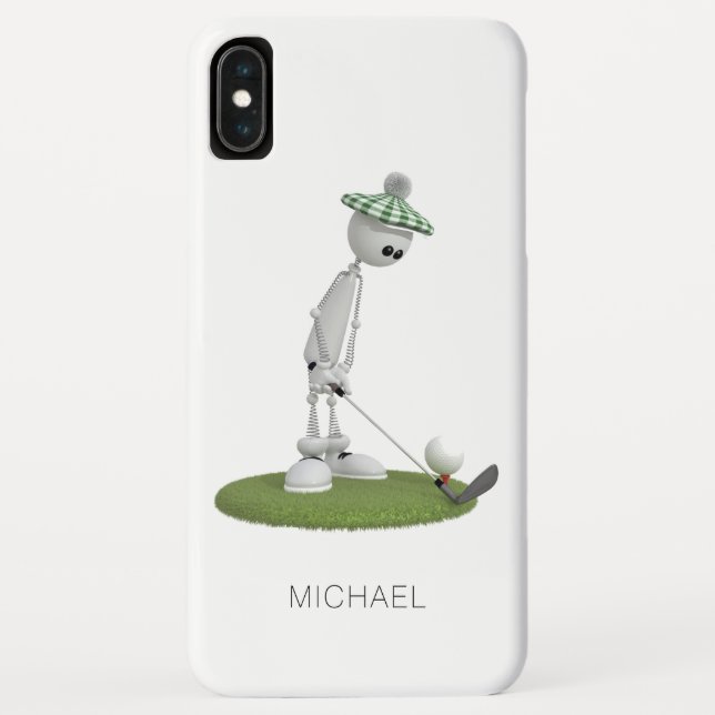Funda De Case-Mate Para iPhone Personalizado de golf Tee Off Nombre personalizado (Reverso)