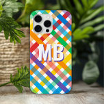 Funda Para iPhone 15 Pro Max Personalizado de Iniciales de Monograma de la Band<br><div class="desc">Monograma de rayas arcoiris coloridas Personalizado Estuche para iPhone personalizado presenta un patrón de rayas de color arcoiris con monograma personalizado en tipografía de escritura moderna. Perfecto como regalos para la familia y amigos para el cumpleaños,  Navidades y másDiseñado por ©2024 Evco Studio www.zazzle.com/store/evcostudio</div>