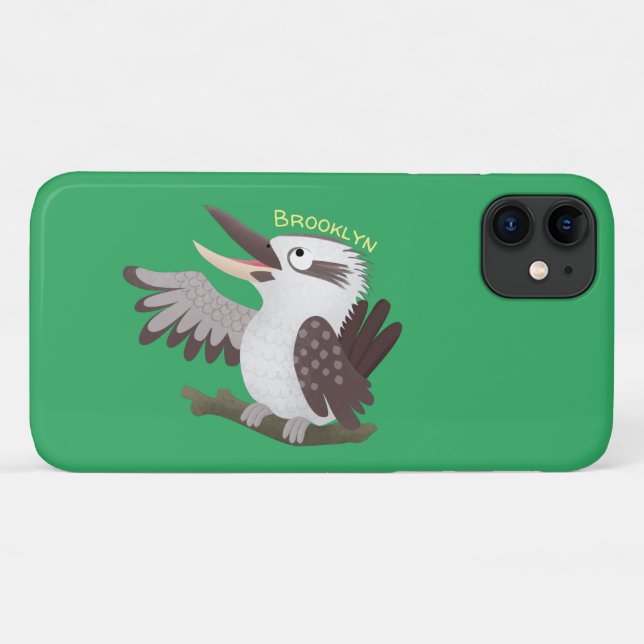 Funda De Case-Mate Para iPhone Personalizado de kookaburra gracioso (Reverso (horizontal))