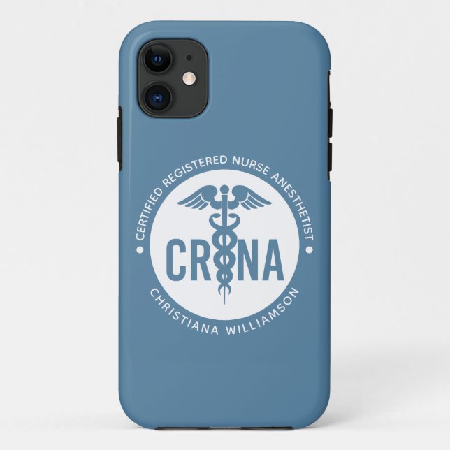 Funda De Case-Mate Para iPhone Personalizado de la CRNA Certificado de enfermero  (Reverso)
