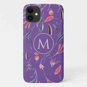 Funda Para iPhone 11 Personalizado de lavanda Floral MONOGRAM personali
