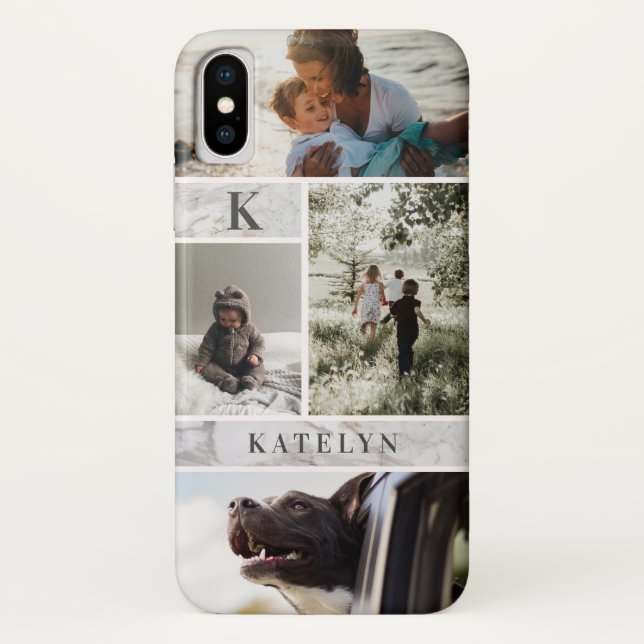 Funda De Case-Mate Para iPhone Personalizado de mármol blanco personalizado 4 Col (Reverso)