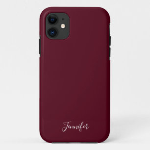 Funda Para iPhone 11 Personalizado de Moda de color de borgoña sólido M