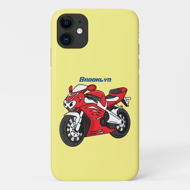 Funda De Case-Mate Para iPhone Personalizado de motocicleta roja (Reverso)