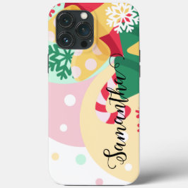 Funda Para iPhone 13 Pro Max Personalizado de navidades coloridos y elegantes