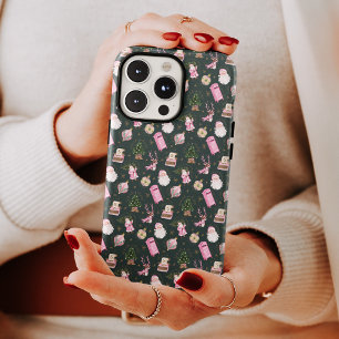 Funda Para iPhone 14 Pro Max De Case-Mate Personalizado de Navidades rosados Santa Retro