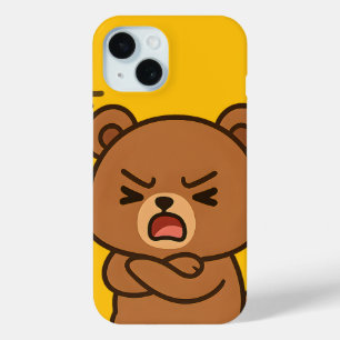 Funda Para iPhone 15 Personalizado de oso enojado - Estuche Desi para t