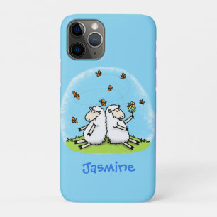 Funda Para iPhone 11 Pro Personalizado de ovejas y mariposas