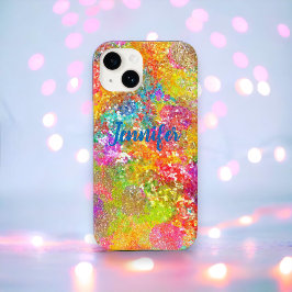 Funda Para iPhone 13 Pro Max Personalizado de parkles multicolores brillantes