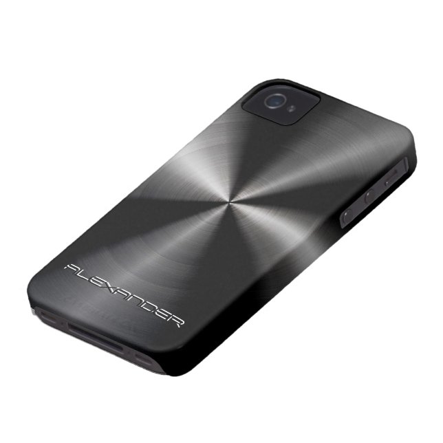 Funda De Case-Mate Para iPhone Personalizado de patrón Metalizado de acero inoxid (Abajo)