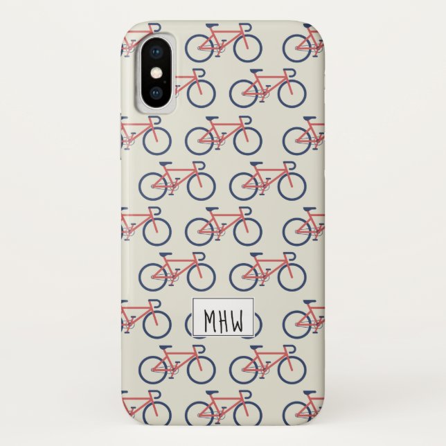 Funda De Case-Mate Para iPhone Personalizado de patrones de bicicletas estuches d (Reverso)