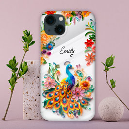Funda Para iPhone 13 Personalizado de pavo real colorido y vibrante