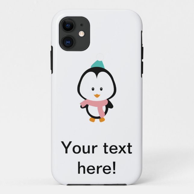 Funda De Case-Mate Para iPhone Personalizado de pingüino cute (Reverso)