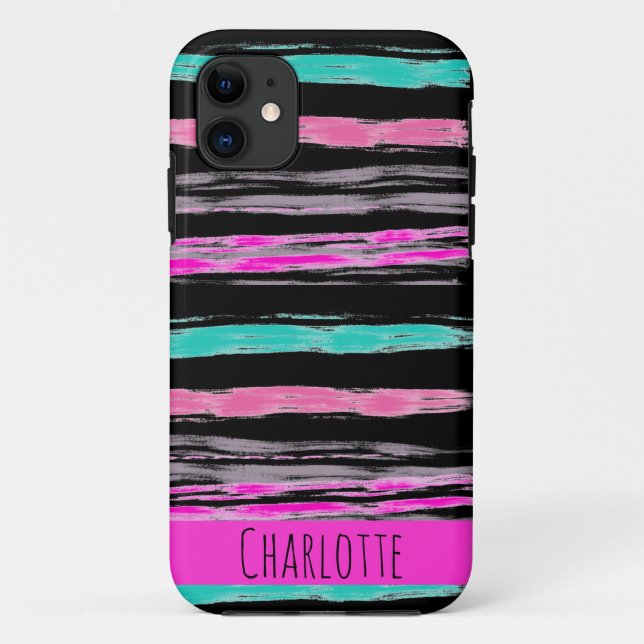 Funda De Case-Mate Para iPhone Personalizado de resumen personalizado moderno col (Reverso)