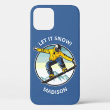 Personalizado de texto y nombre SNOWBOARDER estuch