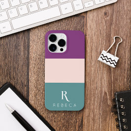 Funda Para iPhone 14 Pro Max De Case-Mate Personalizado de tres bloques de color Rubor morad