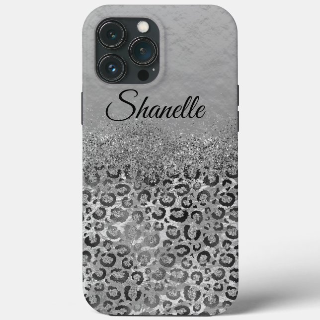 Funda De Case-Mate Para iPhone Personalizado de un leopardo plateado extremadamen (Reverso )