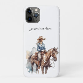 Funda Para iPhone 11 Pro Personalizado de Western Watercolor Brunette Brune