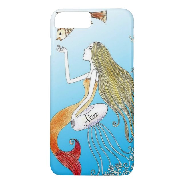 Funda De Case-Mate Para iPhone Personalizado debajo de la sirena hermosa del mar (Reverso)