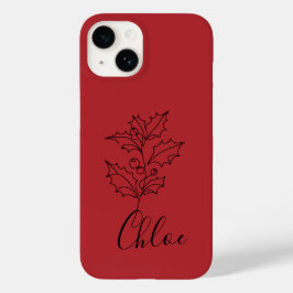 Funda Para iPhone 14 De Case-Mate Personalizado December Holly Birth Flower Gift