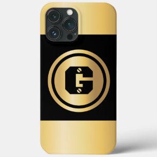 Funda Para iPhone 13 Pro Max Personalizado del Círculo Oro Monograma Inicial O
