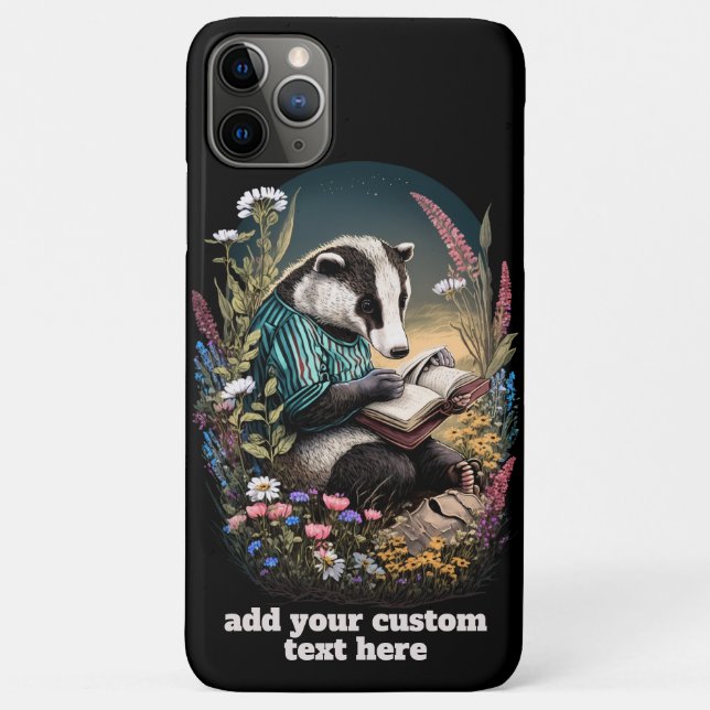Funda De Case-Mate Para iPhone Personalizado del libro de lectura de Badger Wildf (Reverso)