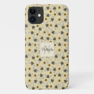Funda Para iPhone 11 Personalizado del patrón de dibujo de abejas amari