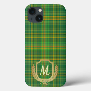 Funda Para iPhone 13 Personalizado del tartán verde rico (plaid)