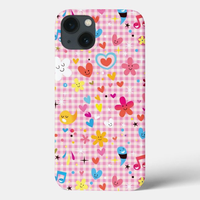 Funda De Case-Mate Para iPhone personalizado divertido patrón rosa (Reverso)