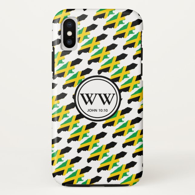Funda De Case-Mate Para iPhone Personalizado elegante Monograma JAMAICA (Reverso)