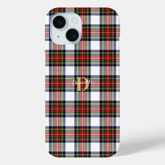 Funda De Case-Mate Para iPhone Personalizado Elegante Monograma Navidades (Reverso )