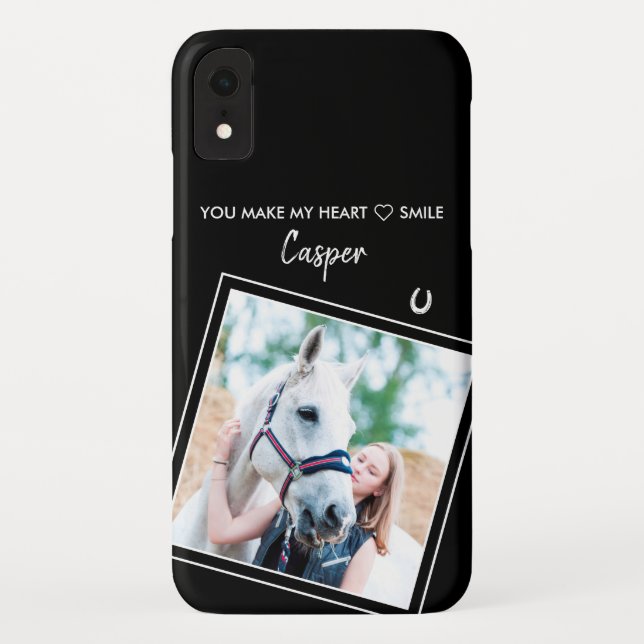 Funda De Case-Mate Para iPhone Personalizado equino foto animal (Reverso)