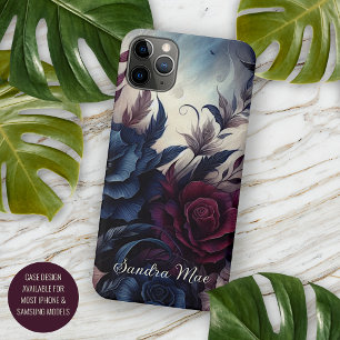 Funda Para iPhone 11 Pro Max Personalizado Estiloso Rosa Floral Gótico Victoria
