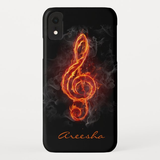 Funda De Case-Mate Para iPhone Personalizado Flaming Music Note (Reverso)