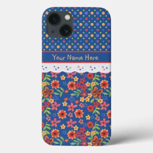 Funda Para iPhone 13 Personalizado Floral Polkas Faux Lace Samsung Gala