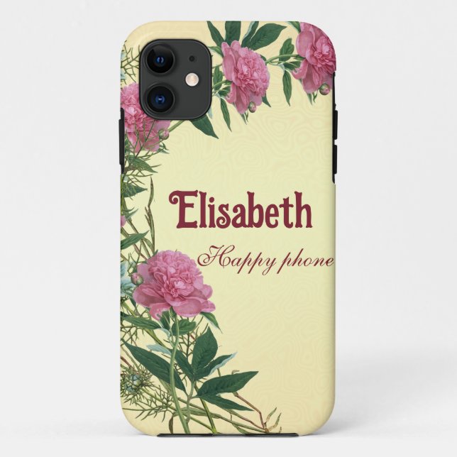 Funda De Case-Mate Para iPhone Personalizado floral rústico de peonía temática pe (Reverso)