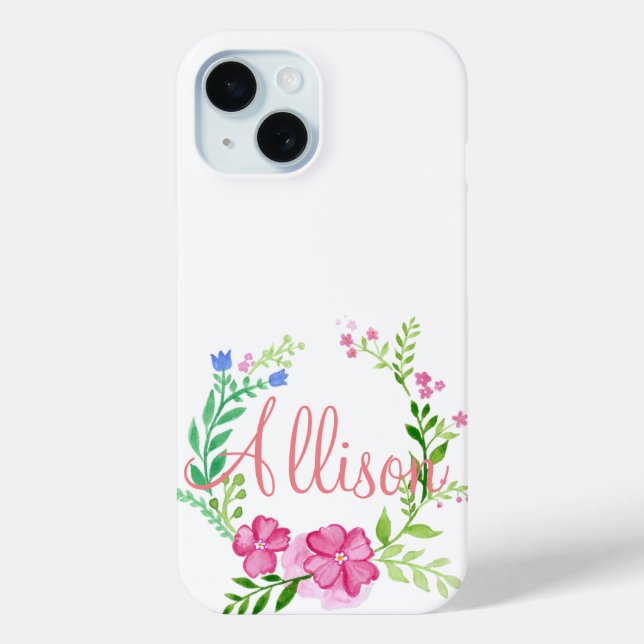 Funda De Case-Mate Para iPhone Personalizado Floral Wreath (Reverso )