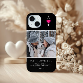 Funda Para iPhone 15 Personalizado Foto y Boda de monograma/compromiso