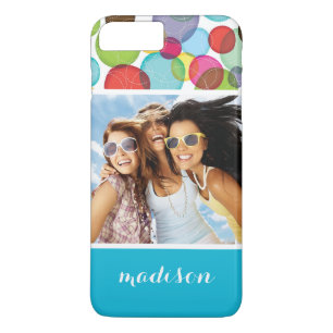 Funda Para iPhone 8 Plus/7 Plus Personalizado Foto y nombre Burbujas redondeadas m