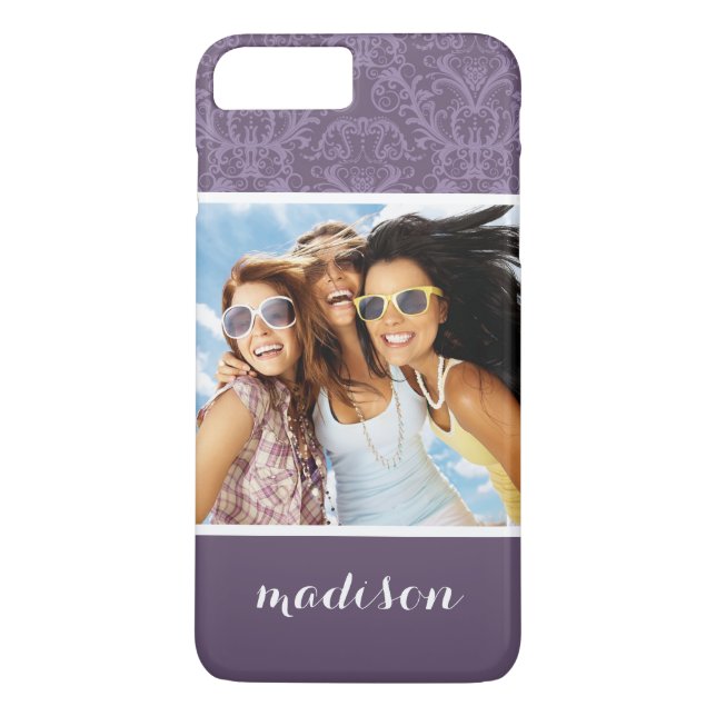 Funda De Case-Mate Para iPhone Personalizado Foto y nombre Papel de pared de colo (Reverso)