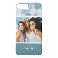 Personalizado Foto y nombre Retro Patrón Floral 2 